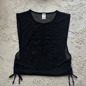 PINK Victoria's Secret Black Mesh Tank Top
